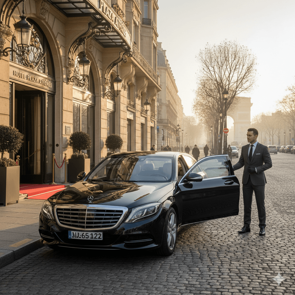 Luxury chauffeur airport transfer service across Paris airports