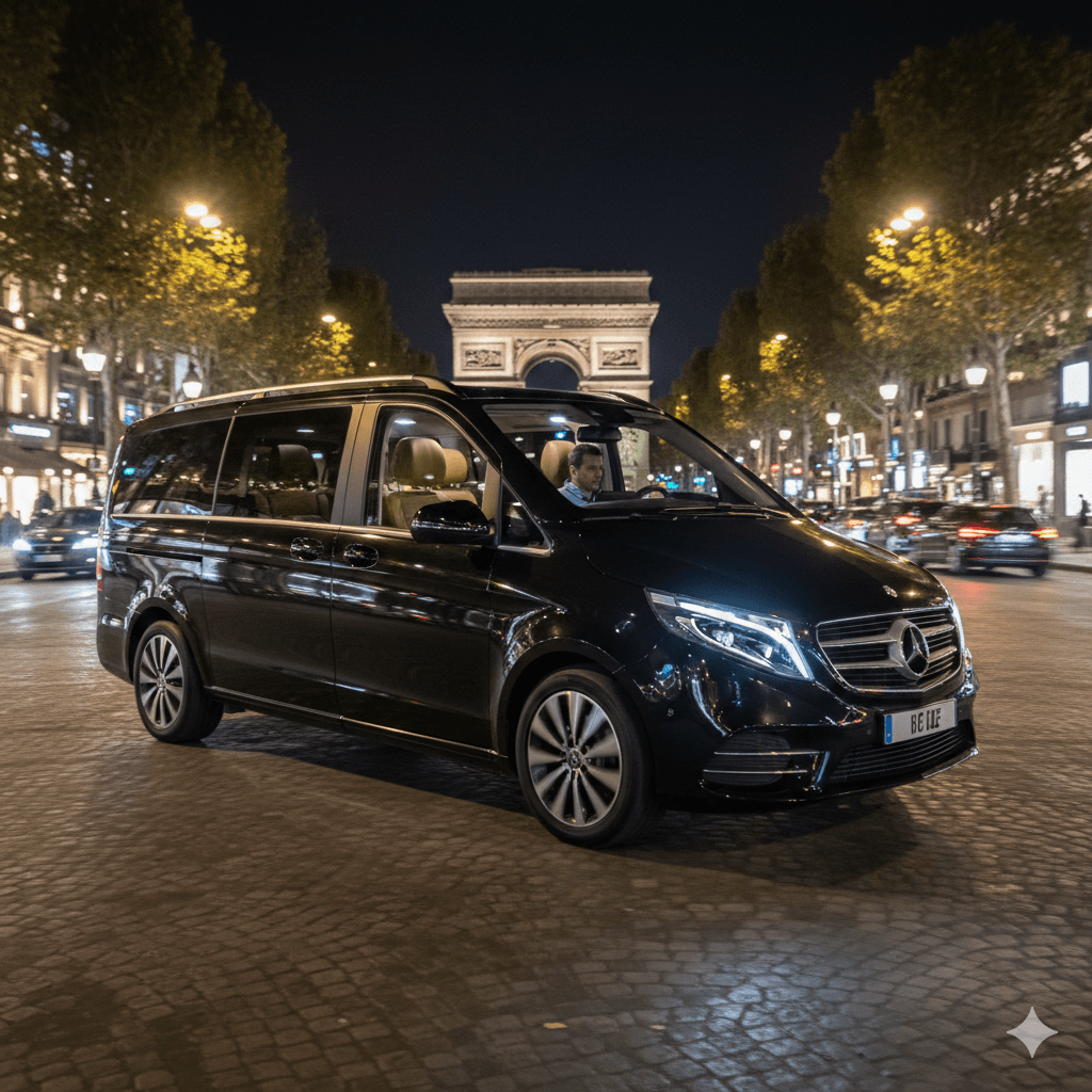 Luxury limo service in Lyon with professional chauffeur